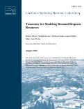 Cover page: Taxonomy for Modeling Demand Response Resources: