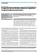 Cover page: Longevity factor klotho enhances cognition in aged nonhuman primates.