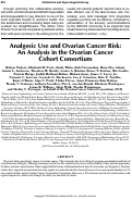 Cover page: Analgesic Use and Ovarian Cancer Risk