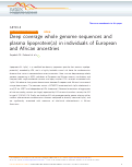 Cover page: Deep coverage whole genome sequences and plasma lipoprotein(a) in individuals of European and African ancestries.
