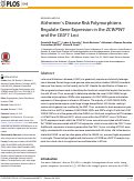 Cover page: Alzheimer’s Disease Risk Polymorphisms Regulate Gene Expression in the ZCWPW1 and the CELF1 Loci