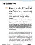 Cover page: Discovery of SARS-CoV-2 antiviral synergy between remdesivir and approved drugs in human lung cells.