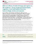 Cover page: Adverse effects of statin therapy: perception vs. the evidence – focus on glucose homeostasis, cognitive, renal and hepatic function, haemorrhagic stroke and cataract