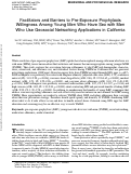 Cover page: Facilitators and Barriers to Pre-Exposure Prophylaxis Willingness Among Young Men Who Have Sex with Men Who Use Geosocial Networking Applications in California
