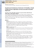 Cover page: Dysphoria and Anhedonia as Risk Factors for Disability or Death in Older Persons: Implications for the Assessment of Geriatric Depression