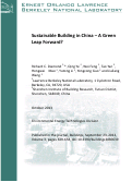 Cover page: Sustainable Building in China - A Green Leap Forward?