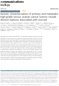 Cover page: Genetic characterization of primary and metastatic high-grade serous ovarian cancer tumors reveals distinct features associated with survival.