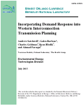 Cover page: Incorporating Demand Response into Western Interconnection Transmission Planning