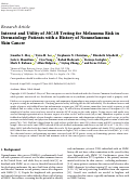 Cover page: Interest and Utility of MC1R Testing for Melanoma Risk in Dermatology Patients with a History of Nonmelanoma Skin Cancer