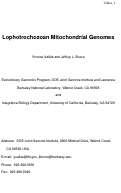 Cover page: Lophotrochozoan mitochondrial genomes