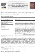 Cover page: Event study methodologies in information systems research