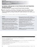 Cover page: An Update on Management of Adult Patients with Acute Respiratory Distress Syndrome: An Official American Thoracic Society Clinical Practice Guideline.