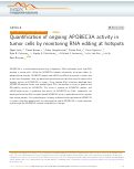 Cover page: Quantification of ongoing APOBEC3A activity in tumor cells by monitoring RNA editing at hotspots
