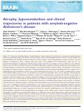 Cover page: Atrophy, hypometabolism and clinical trajectories in patients with amyloid-negative Alzheimer's disease.