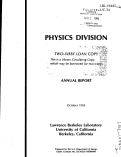 Cover page: PHYSICS DIVISION ANNUAL REPORT, 1 JAN-31 DEC 1984
