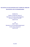 Cover page: Transition or Transformation? Emerging Freight Transportation Intermediaries