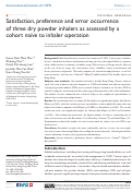 Cover page: Satisfaction, preference and error occurrence of three dry powder inhalers as assessed by a cohort naïve to inhaler operation.