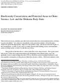 Cover page: Biodiversity Conservation and Protected Areas in China: Science, Law, and the Obdurate Party-State