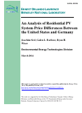 Cover page: An Analysis of Residential PV System Price Differences Between the United States and Germany