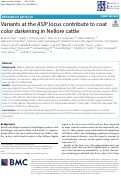 Cover page: Variants at the ASIP locus contribute to coat color darkening in Nellore cattle