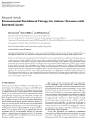 Cover page: Environmental Enrichment Therapy for Autism: Outcomes with Increased Access