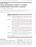 Cover page: Using standardized patients to evaluate hospital-based intervention outcomes
