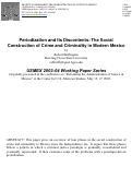 Cover page: Periodization and Its Discontents: The Social Construction of Crime and Criminality in Modern Mexico