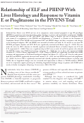 Cover page: Relationship of ELF and PIIINP With Liver Histology and Response to Vitamin E or Pioglitazone in the PIVENS Trial