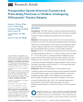 Cover page: Preoperative Opioid Informed Consent and Prescribing Practices in Children Undergoing Orthopaedic Trauma Surgery