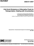Cover page: Life-Cycle Emissions of Alternative Fuels for Transportation: Dealing with Uncertainties