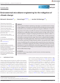 Cover page: Environmental microbiome engineering for the mitigation of climate change