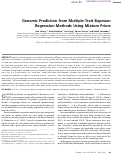 Cover page: Genomic Prediction from Multiple-Trait Bayesian Regression Methods Using Mixture Priors