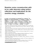 Cover page: Neutrino vertex reconstruction with in-ice radio detectors using surface reflections and implications for the neutrino energy resolution