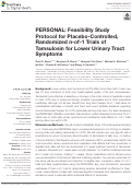 Cover page: PERSONAL: Feasibility Study Protocol for Placebo-Controlled, Randomized n-of-1 Trials of Tamsulosin for Lower Urinary Tract Symptoms