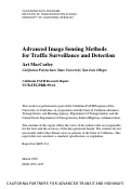 Cover page: Advanced Image Sensing Methods for Traffic Surveillance and Detection
