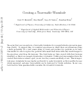 Cover page: Creating a traversable wormhole