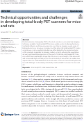 Cover page: Technical opportunities and challenges in developing total-body PET scanners for mice and rats