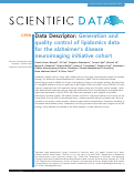 Cover page: Generation and quality control of lipidomics data for the alzheimer’s disease neuroimaging initiative cohort