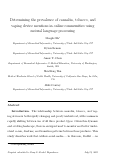 Cover page: Determining the prevalence of cannabis, tobacco, and vaping device mentions in online communities using natural language processing
