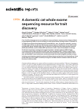 Cover page: A domestic cat whole exome sequencing resource for trait discovery