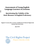 Cover page: Assessment of Young English Language Learners in Arizona: Questioning the Validity of the State Measure of English Proficiency