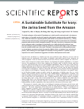 Cover page: A Sustainable Substitute for Ivory: the Jarina Seed from the Amazon.