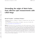 Cover page: Unraveling the origin of black holes from effective spin measurements with LIGO-Virgo