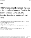 Cover page: ADS-5102 (Amantadine) Extended-Release Capsules for Levodopa-Induced Dyskinesia in Parkinson’s Disease (EASE LID 2 Study): Interim Results of an Open-Label Safety Study