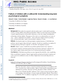 Cover page: Fathers of children with or without ID: understanding long‐term psychological symptoms