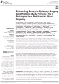 Cover page: Enhancing Safety in Epilepsy Surgery (EASINESS): Study Protocol for a Retrospective, Multicenter, Open Registry