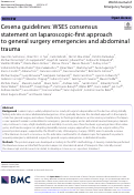 Cover page: Cesena guidelines: WSES consensus statement on laparoscopic-first approach to general surgery emergencies and abdominal trauma.