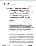 Cover page: CRISPR-mediated generation and characterization of a Gaa homozygous c.1935C&gt;A (p.D645E) Pompe disease knock-in mouse model recapitulating human infantile onset-Pompe disease