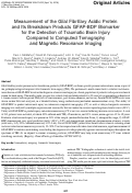 Cover page: Measurement of the glial fibrillary acidic protein and its breakdown products GFAP-BDP biomarker for the detection of traumatic brain injury compared to computed tomography and magnetic resonance imaging.