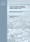 Cover page: Assessment of peak power demand reduction available via modulation of building ventilation systems.